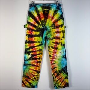 ❤️ Dickies Custom Hand-Dyed Carpenter Pants Rainbow Tie Dye Workwear 30